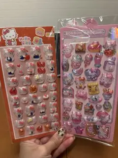 ハローキテ　ぷくぷく立体シール　ボンボンドロップシール　2枚セット