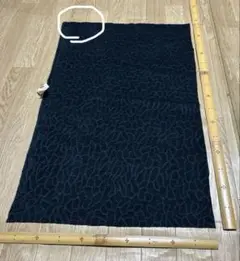162昭和レトロ　ダークブルー 厚手生地 約75x 45cm 未使用　穴有