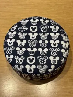 ミッキーマウス 円形収納ボックス ネイビー