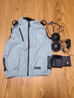 【1回着用・極美品】サンエス 24V 空調風神服 LLサイズ 半袖 フルセット 1回着用・極美品】サンエス 24V 空調風神服 LLサイズ 半袖 フルセット
