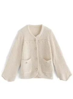 ゴールドボタンニットカーディガン 【an1585］