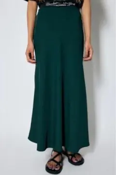 新品★MOUSSY マウジー　SATAIN ロングスカート　緑　グリーン