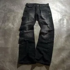 00s archive swag black flare denim 立体裁断のサムネイル