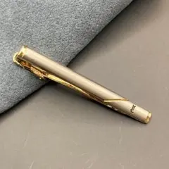 【美品】イヴサンローラン　ネクタイピン　YSLロゴ　ゴールド×シルバー