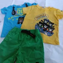DOUBLE.B クマデザイン半袖 Tシャツ2枚とパンツ1枚