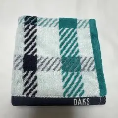 DAKS タオルハンカチ ターコイズ チェック