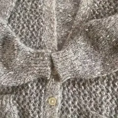 [未使用品]手編みカーディガン　既製品　ミックスモヘア毛糸　ゆったりサイズ