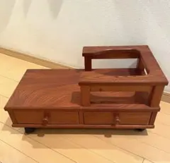 昭和レトロ 多数収納木製サイドテーブル お座敷ワゴン ポットワゴン キャスター付 昭和レトロ 多数収納木製サイドテーブル お座敷ワゴン ポット