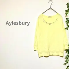 【Aylesburyアリスバーリー】ニット　セータービジュー　大人可愛い　七分袖のサムネイル