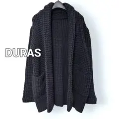 DURAS ショール カーディガン 厚手ニット アウター ブラック FREEのサムネイル