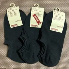 スニーカーソックス 黒 23-25cm 3足