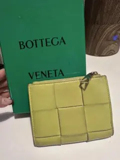 BOTTEGA VENETA カセットスモール　二つ折り　財布　イエロー