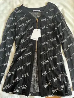 LIP SERVICEロゴプリント ブラックカーディガン