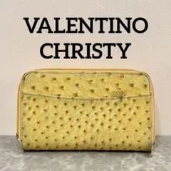 【VALENTINO CHRISTY】オーストリッチ調 ラウンドファスナー長財布のサムネイル