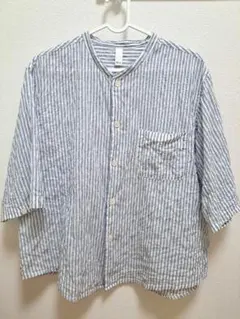 Natural Laundry　ストライプシャツ　綿　シャーリング加工のサムネイル