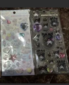 【２枚】キラキララインストーン　シール　シナモロール　クロミ　サンリオ