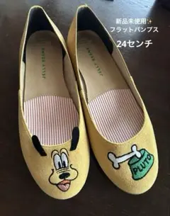 新品未使用 Jelly Beans プルート刺繍フラットパンプス 24cm