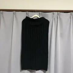 AZUL ブラックリブ編みタイトスカート M