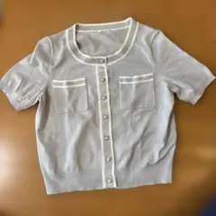 GUグレー ショートスリーブ カーディガン Sサイズ