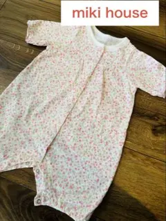 ミキハウス　50 60 新生児　女の子　セレモニードレス半袖ロンパース　 退院着