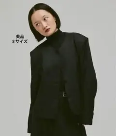 美品 人気 FEKETE ノーカラージャケット アウター S サイズ ブラック