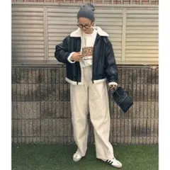 28日までの出品！ 本日中の値下げ！ai合皮ボアブルゾン