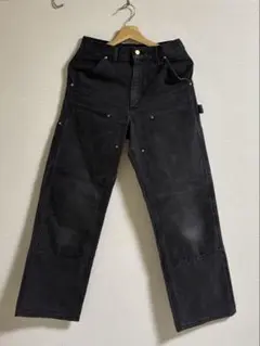 DEAD◎90s USA製 カーハート 黒 ダブルニー ダックパンツ 40×32 90s USA製 carharttカーハート ダブルニー ダック地 ペインター