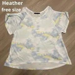 美品 Heather オープンショルダー タイダイ柄 Tシャツ パステルカラーのサムネイル