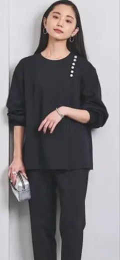 美品！ユナイテッドアローズ　spongy パール　プルオーバー　ネイビー