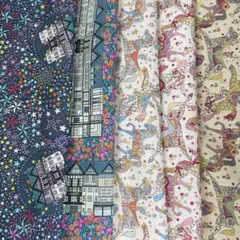 445.リバティ2025クリスマス柄タナローンカットクロス５枚セット