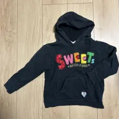 mezzo piano フード付きトレーナー 黒