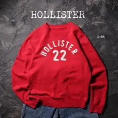 HOLLISTER トレーナー スウェット　ナンバリング　刺繍ロゴ　前V レッド