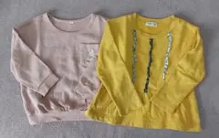 長袖カットソーセット ピンク・イエロー