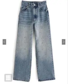 値下げ❣️大人気❣️ラインストーン春デニムパンツ❣️美品❣️