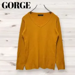 GORGE リブニット Vネック セーター M マスタード 長袖　美品　春秋のサムネイル
