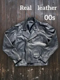 T-LINK リアルレザー ダブルライダースジャケット