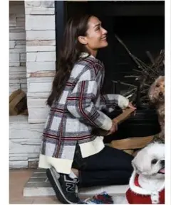 【タグ付き】DOG DEPT チェック柄 ニット