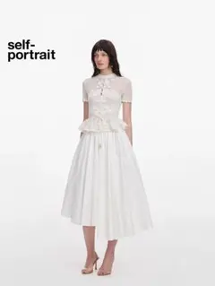 ❤️26新作 新品♡ SelfPortrait 白切替ロングワンピース♡ J19 - メルカリ