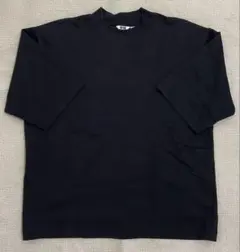 UNIQLO U エアリズムコットンオーバーサイズモックネックT L ブラック