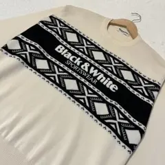 Black & White ウール100%ゴルフニットセーター　☆美品☆