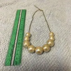 ゴールド パール風ビーズ ネックレス