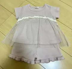 セットアップ　女の子　80サイズ　ピンク　フリル　1歳　半袖半ズボン　夏服