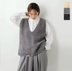 完売2025AW mizuiro ind へアリーVネックベスト