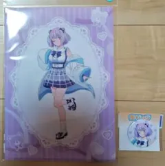 eeoくじ グリッドマン　新条アカネ　クリアファイル　缶バッジ