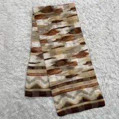 シアースカーフ　透け感ストール　シースルー　抽象柄　アブストラクト　チャーム