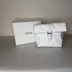 新品・ 미사용 DIOR ディオール ホワイト ポーチ ノベルティ 箱付き