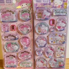 海外正規品 サンリオ ハローキティ マイメロ 水シール風 2枚