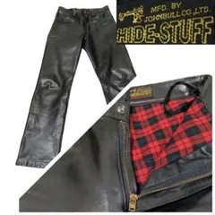 【JOHN BILL】 ジョンブル HIDE-STUFF ハイドスタッフ レザーパンツ  牛革 メンズ 古着 JOHN BILL】 ジョンブル HIDE-STUFF ハイドスタッフ レザーパンツ 牛革