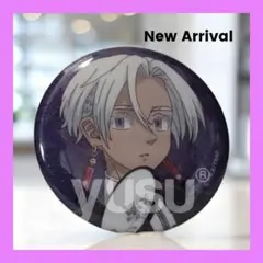 東京リベンジャーズ　ツリービレッジ　モノクロチャイナ　缶バッジ　黒川イザナ