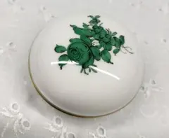 未使用近✨アウガルテン マリアテレジア 小物入れ ボンボニエール グリーン薔薇